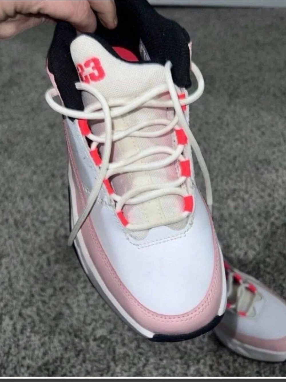 Nike Kids White Pink & Coral Accent Jordan’s
